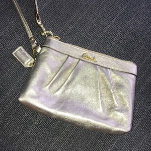Champagne Gold Coach Wristlet - Great Condition!
